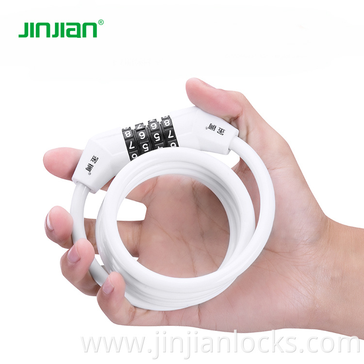 small combination lock cable combination bike lock 4 digit Resettable Combination Steel Cable Lock for Bicycle